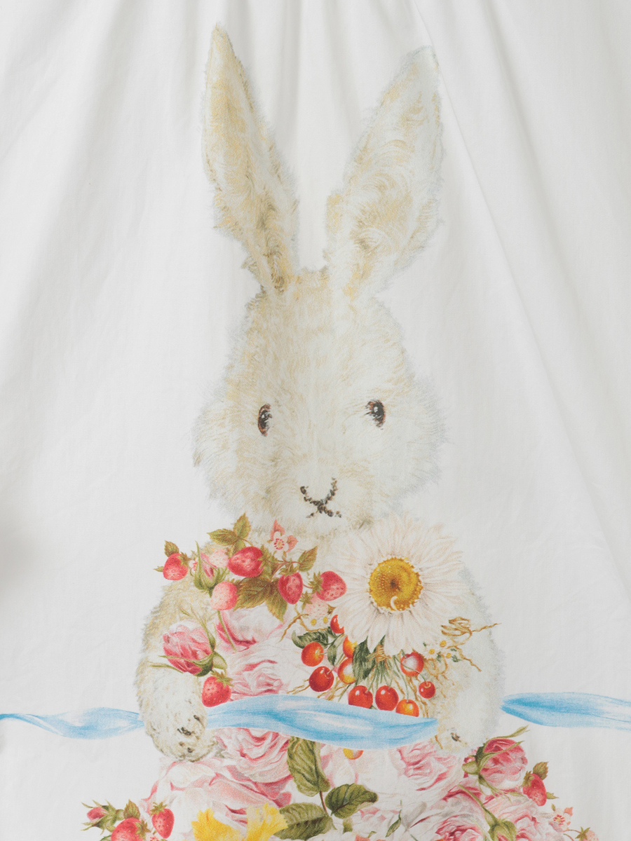 トロンプルイユラビットプリント使いローンワンピース 詳細画像 ピンク 10