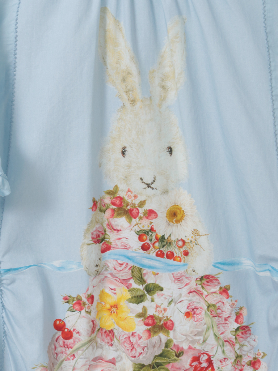 トロンプルイユラビットプリント使いローンワンピース 詳細画像 ピンク 11