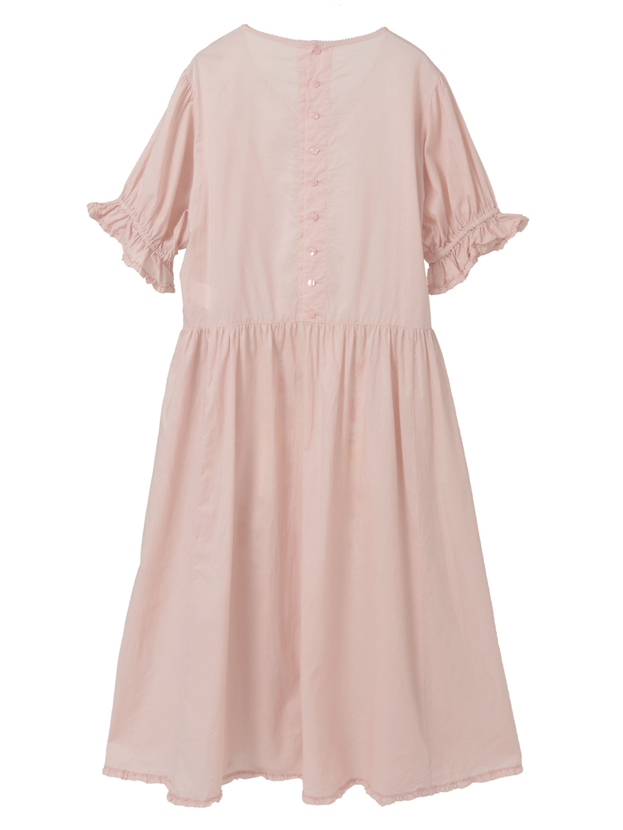 トロンプルイユラビットプリント使いローンワンピース 詳細画像 ピンク 2