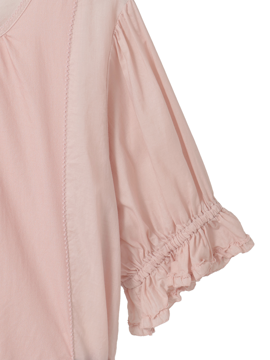 トロンプルイユラビットプリント使いローンワンピース 詳細画像 ピンク 5