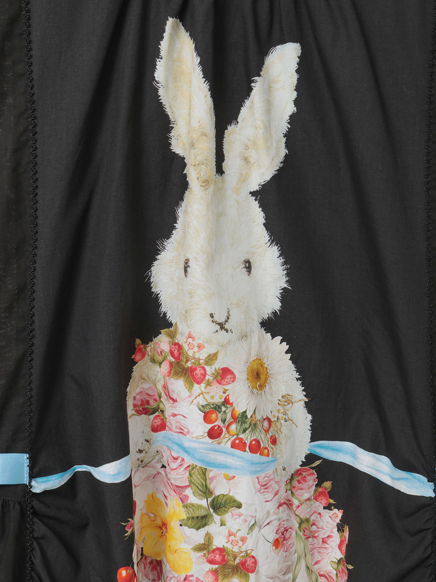 トロンプルイユラビットプリント使いローンワンピース 詳細画像 ピンク 9