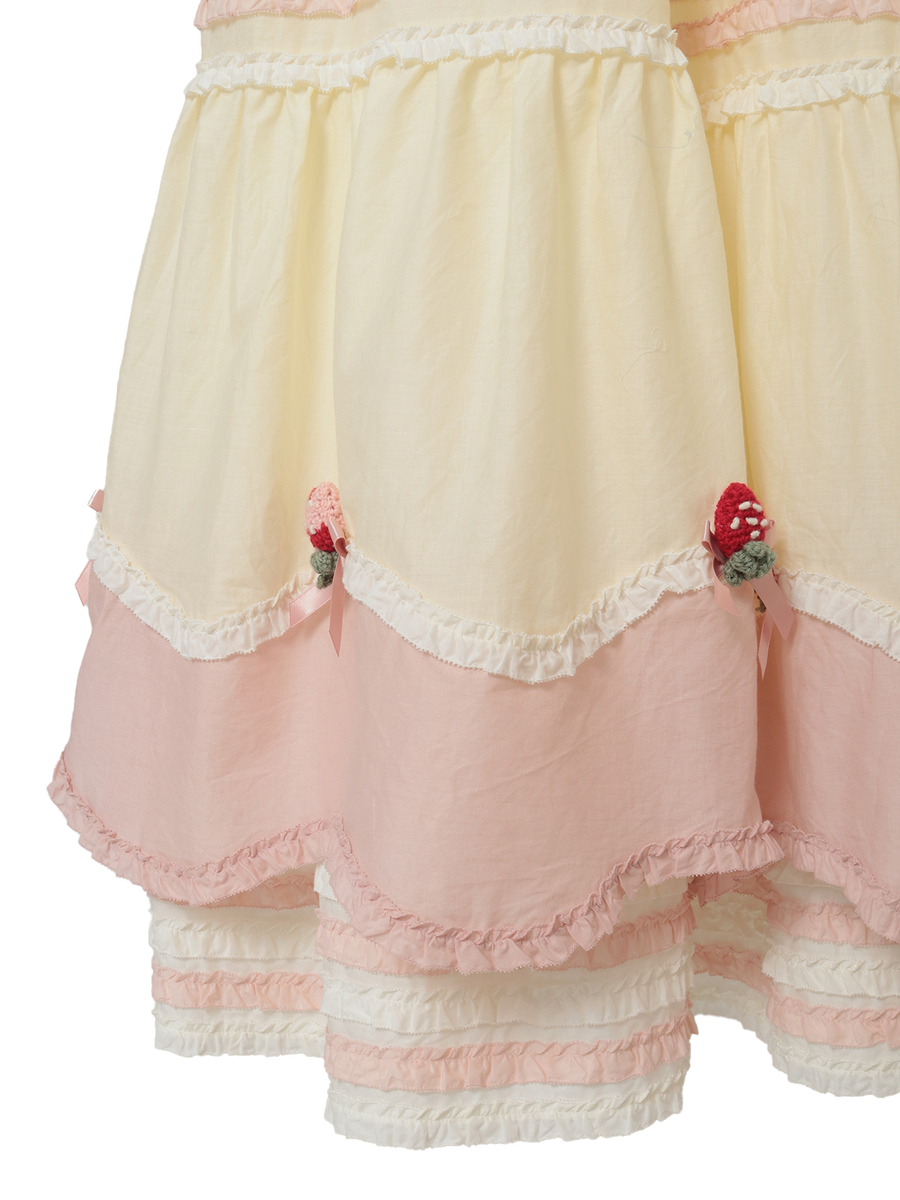 アニバーサリーケーキモチーフパッチワークワンピース 詳細画像 クリーム 8