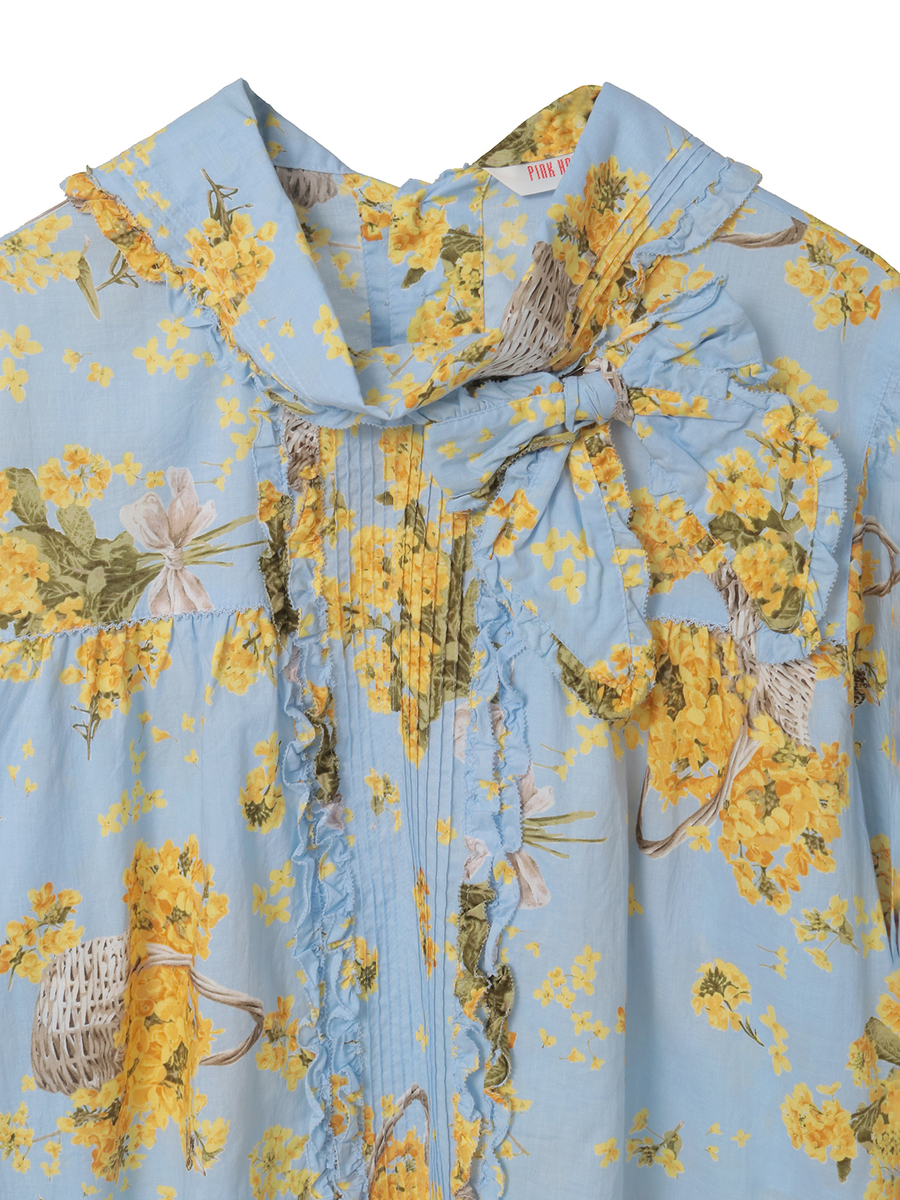 なのはなプリントチュニックブラウス 詳細画像 クリーム 3