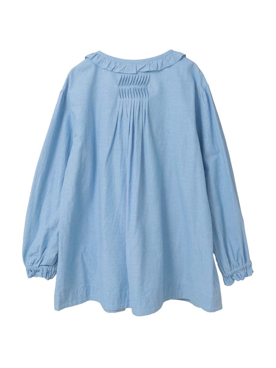 ネームワッペン使いダンガリーチュニックブラウス 詳細画像 アカ 2