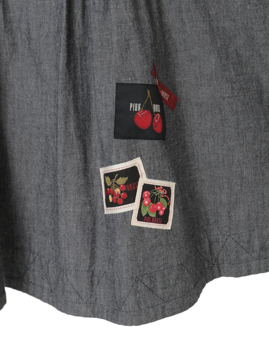 ネームワッペン使いダンガリーチュニックブラウス 詳細画像 アカ 7