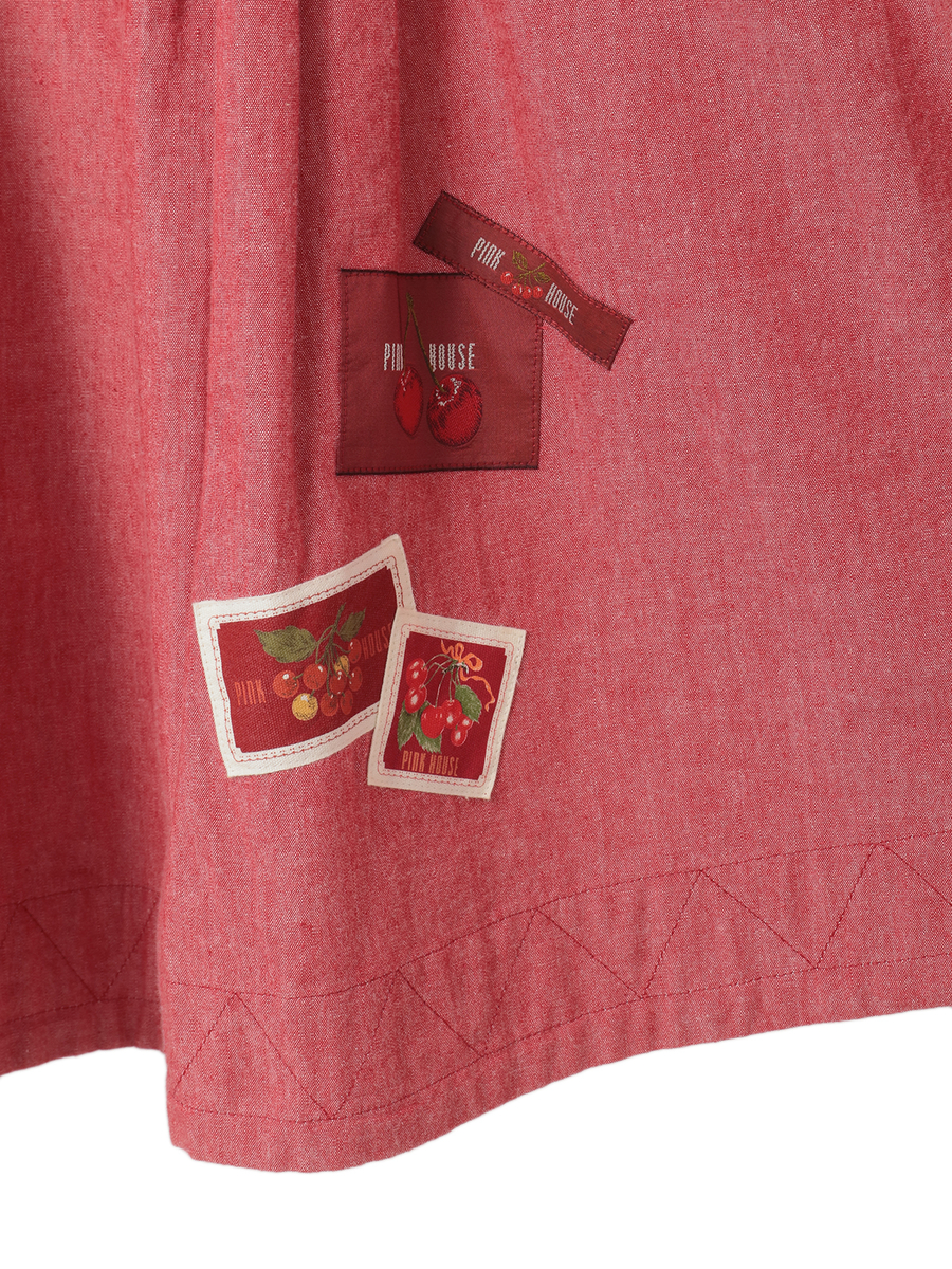 ネームワッペン使いダンガリーチュニックブラウス 詳細画像 アカ 8