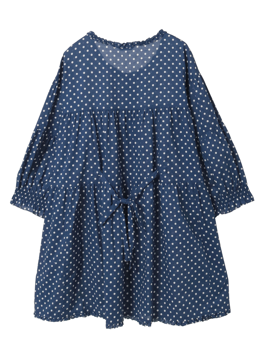 水玉プリントチュニックブラウス 詳細画像 クロ&times;シロ 2