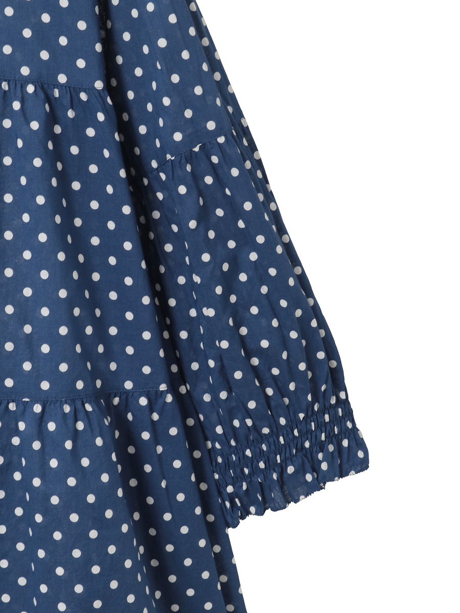 水玉プリントチュニックブラウス 詳細画像 クロ&times;シロ 4