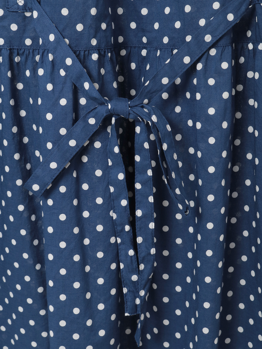 水玉プリントチュニックブラウス 詳細画像 クロ&times;シロ 6