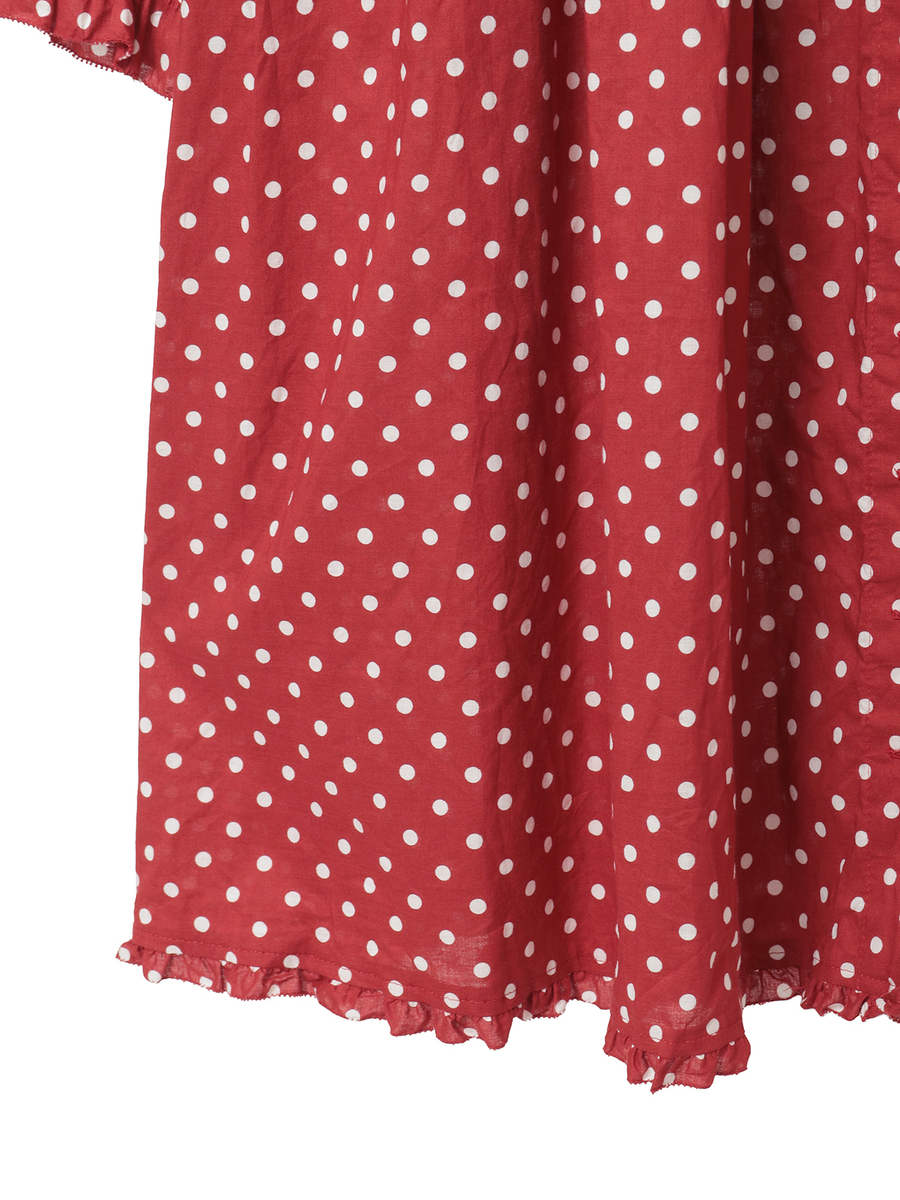 水玉プリントチュニックブラウス 詳細画像 クロ&times;シロ 8