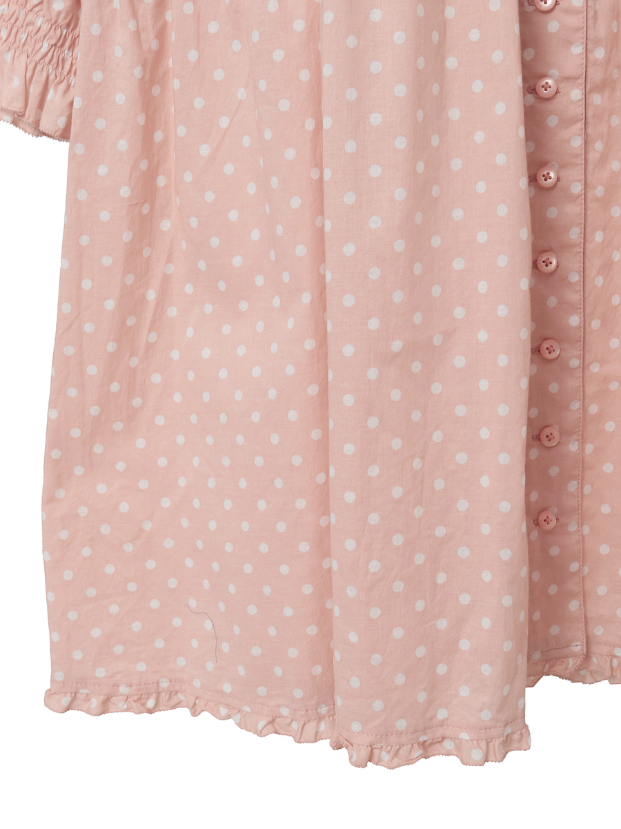 水玉プリントチュニックブラウス 詳細画像 クロ&times;シロ 9