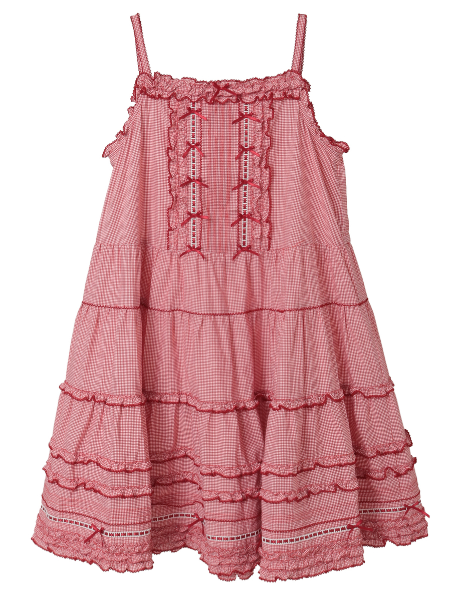 フリル使いキャミソールチュニックブラウス 詳細画像 アカ 1