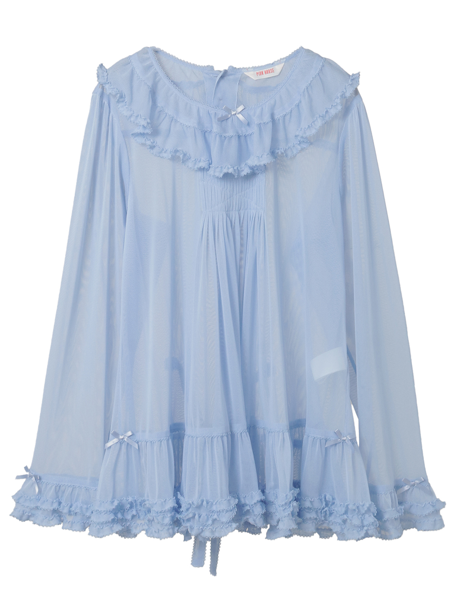 ソフトチュールチュニックブラウス 詳細画像 ピンク 8