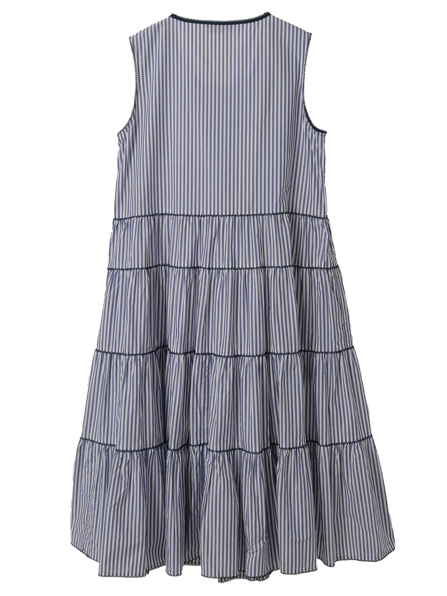 ストライプノースリーブチュニックブラウス 詳細画像 アカ 2