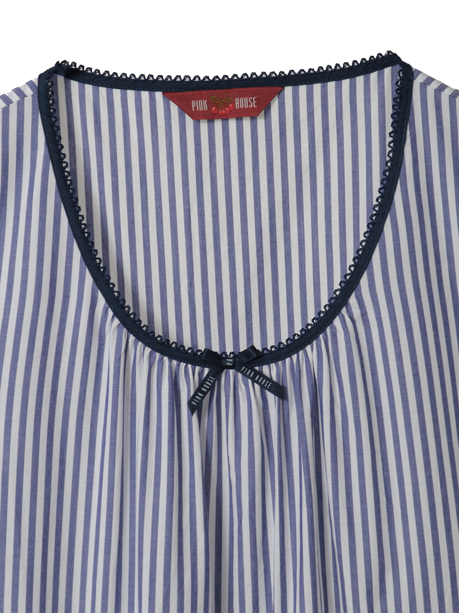 ストライプノースリーブチュニックブラウス 詳細画像 アカ 3