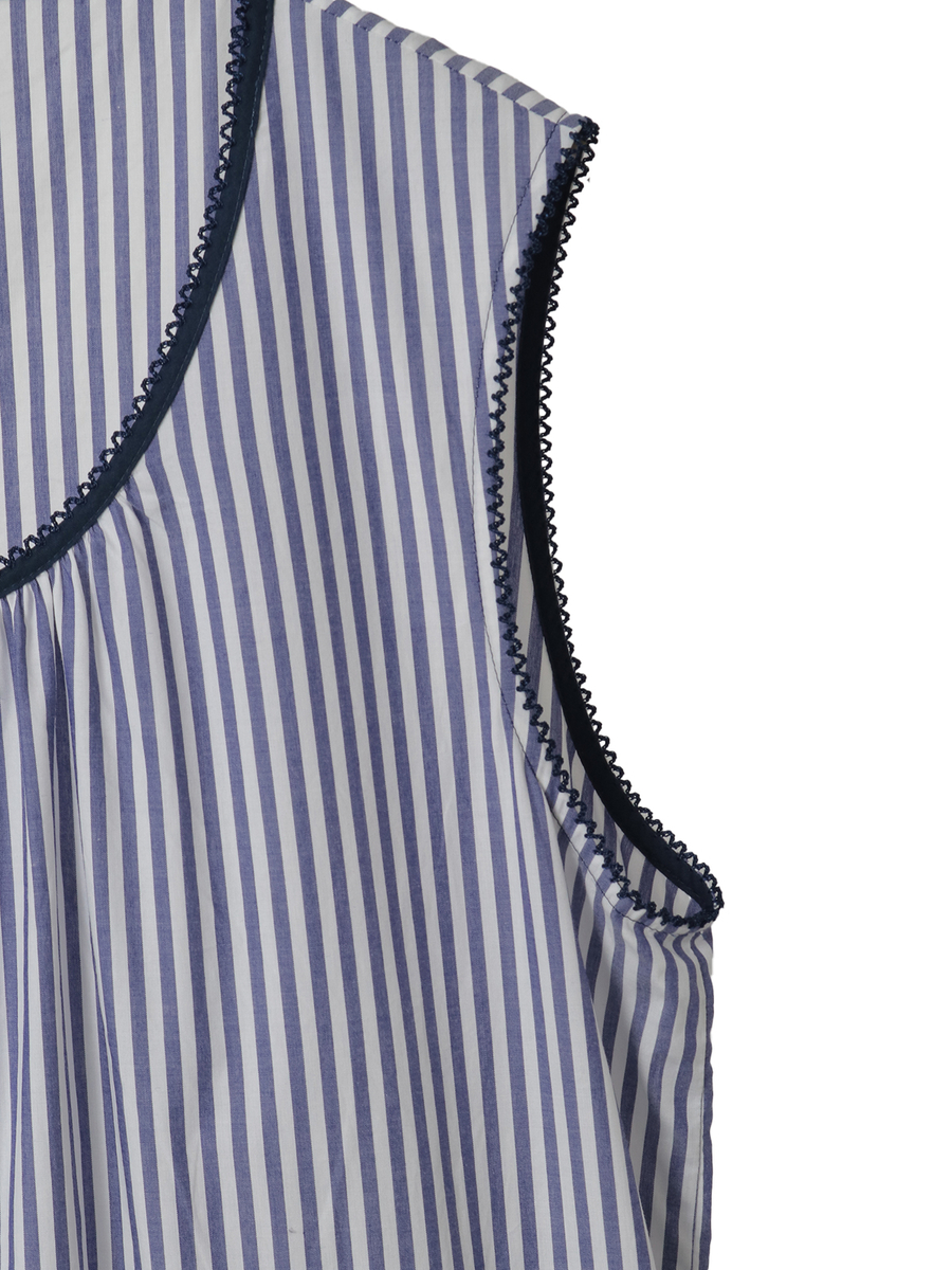 ストライプノースリーブチュニックブラウス 詳細画像 アカ 4