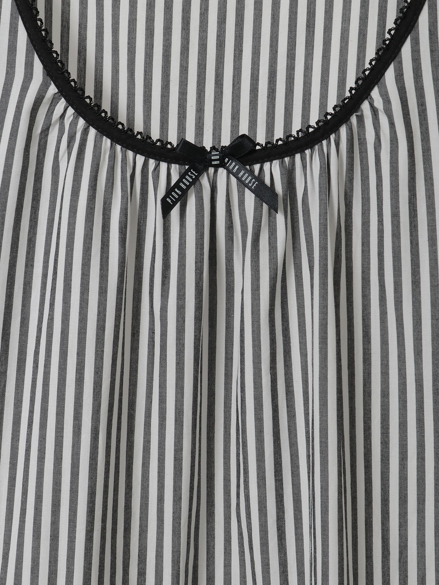 ストライプノースリーブチュニックブラウス 詳細画像 アカ 7