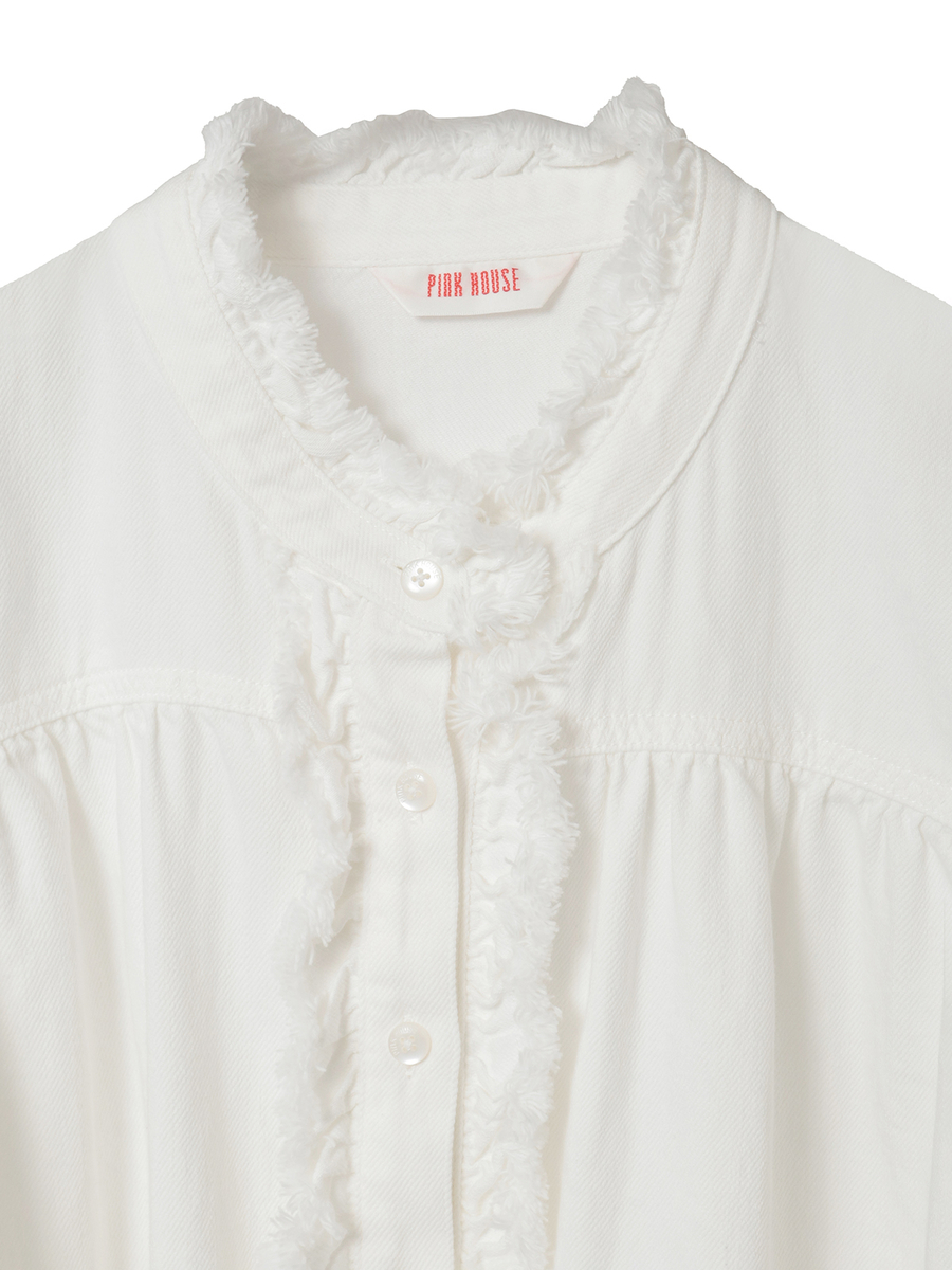 ムラ糸デニムシャツブラウス 詳細画像 クロ 10