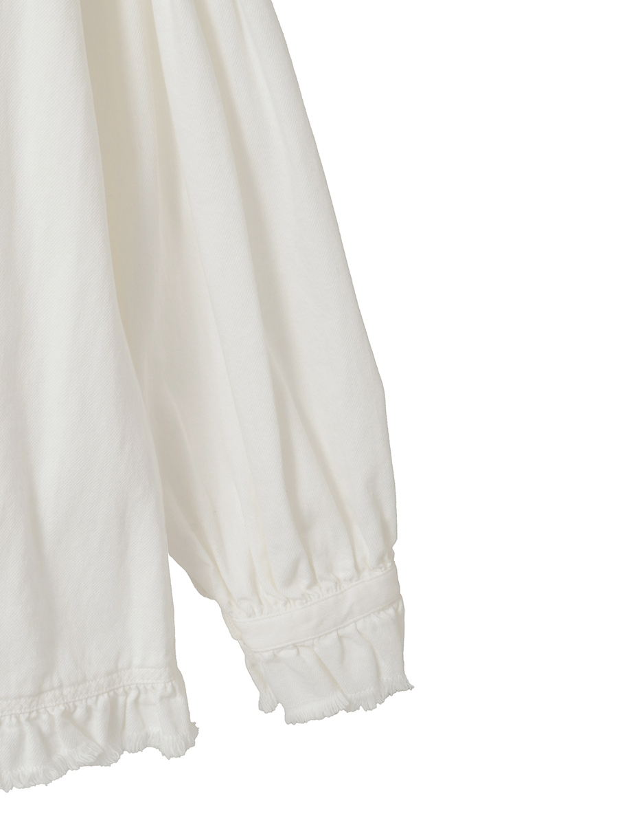 ムラ糸デニムシャツブラウス 詳細画像 クロ 11