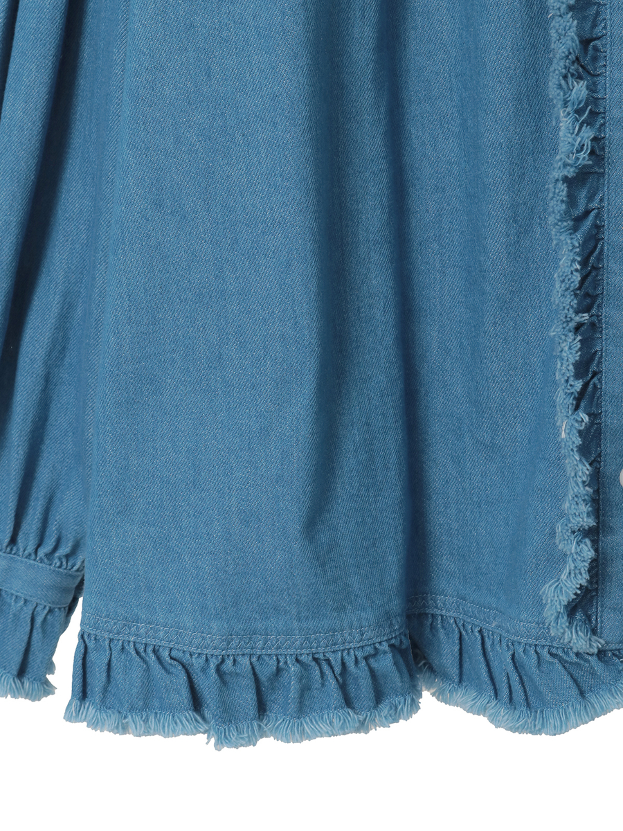 ムラ糸デニムシャツブラウス 詳細画像 クロ 5