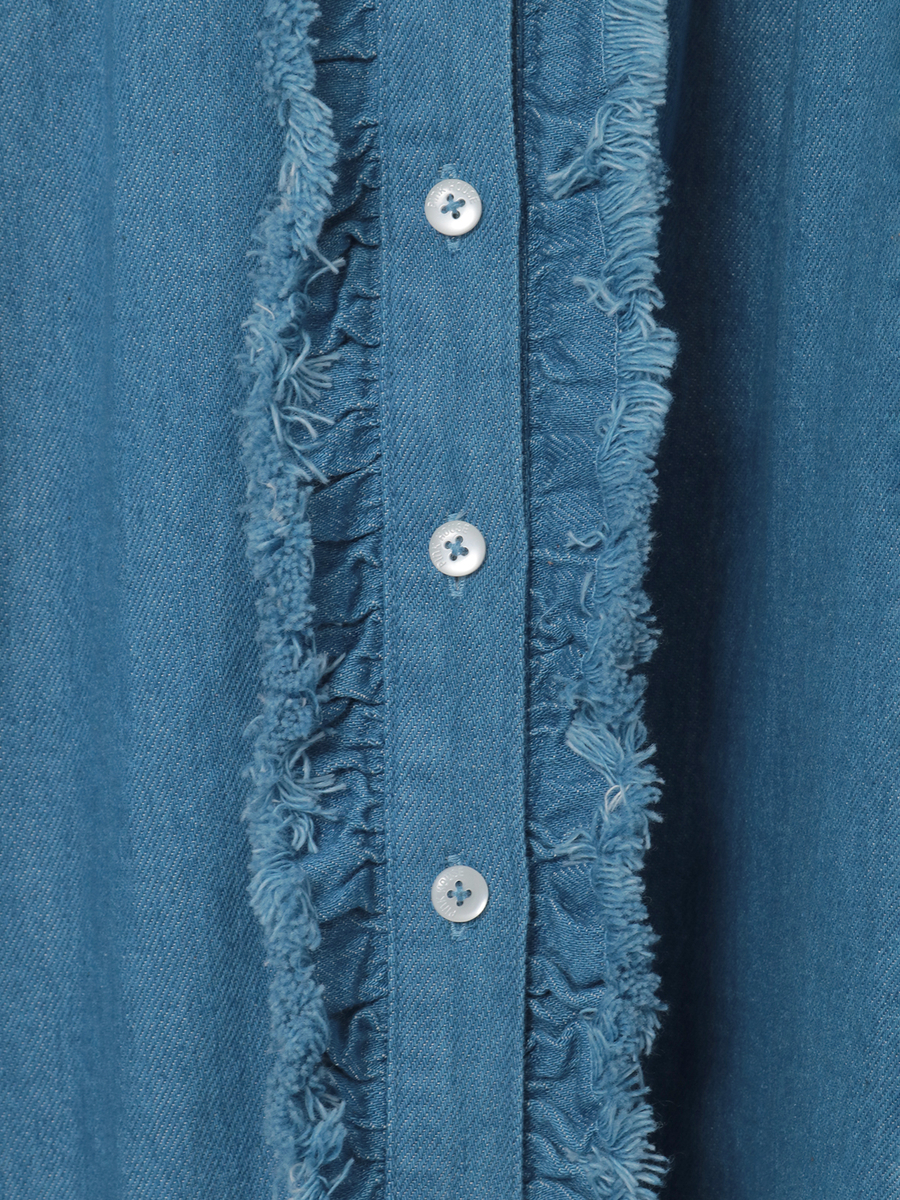 ムラ糸デニムシャツブラウス 詳細画像 クロ 6