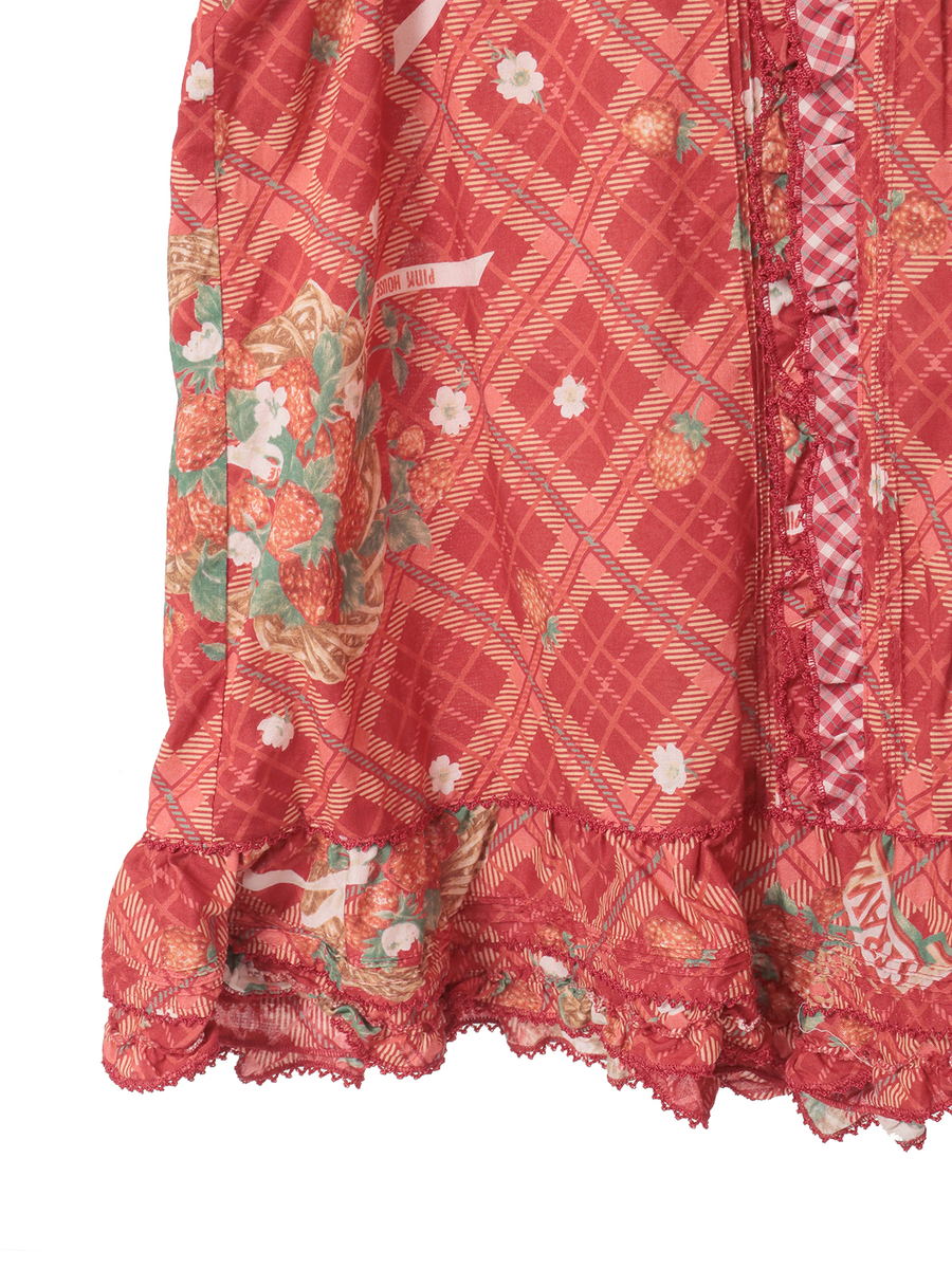 苺リースプリントノースリーブブラウス 詳細画像 クロ 8