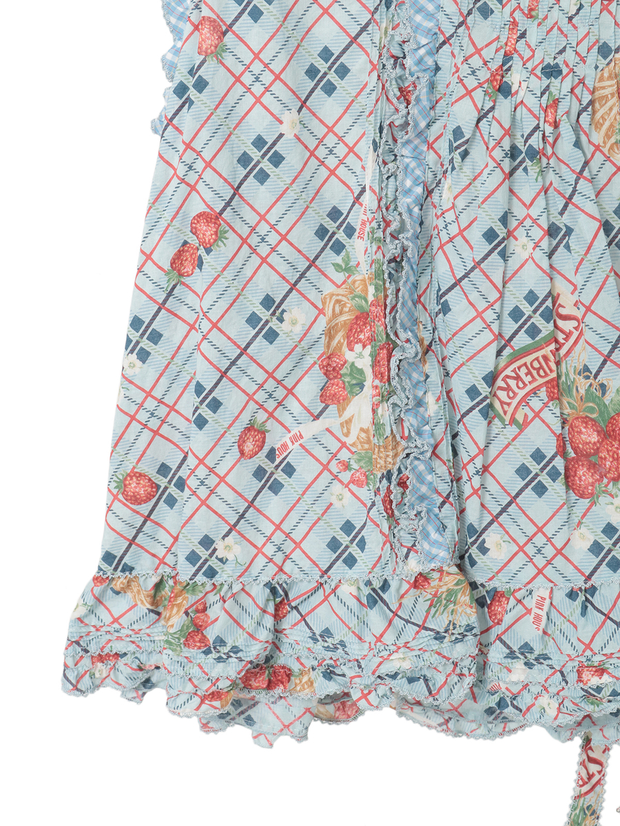 苺リースプリントノースリーブブラウス 詳細画像 クロ 9