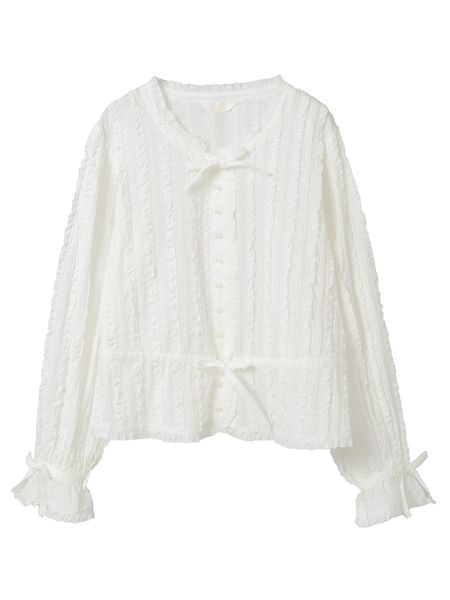 フリル使いローンブラウス