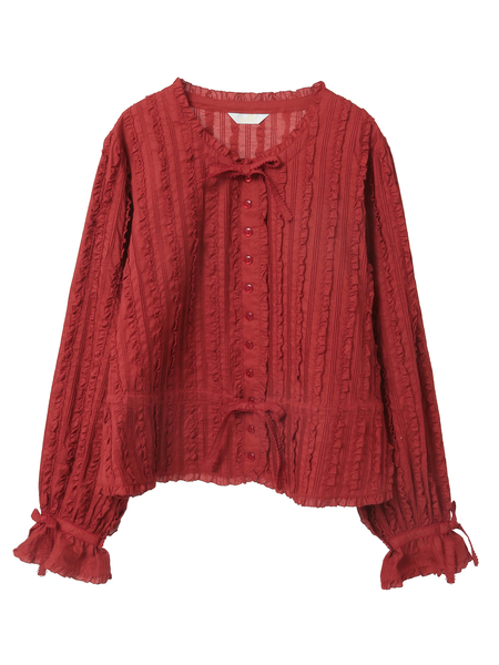 フリル使いローンブラウス