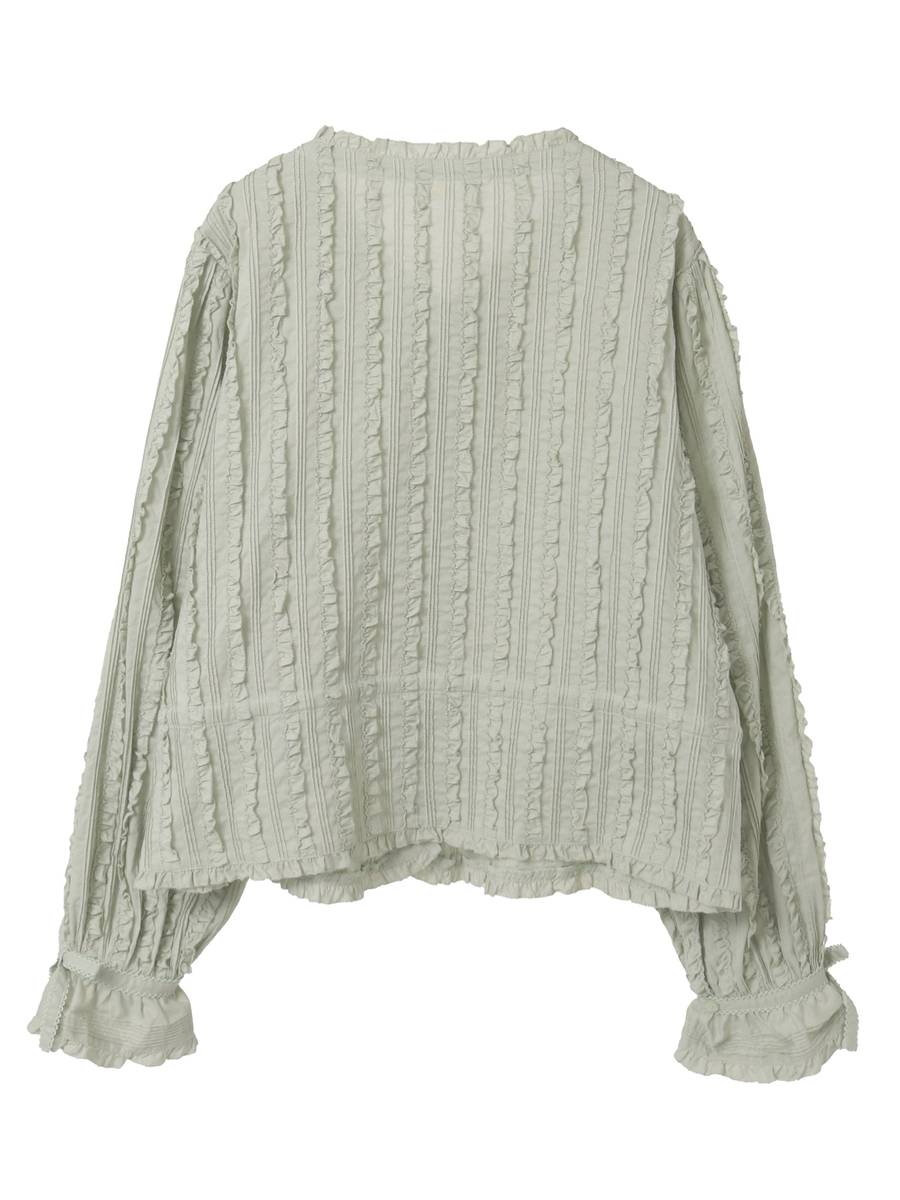 フリル使いローンブラウス 詳細画像 ブルーグレー 2