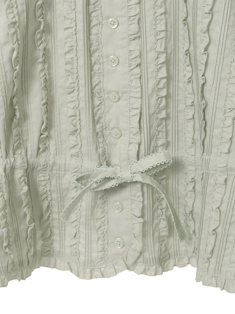 フリル使いローンブラウス 詳細画像 ブルーグレー 6