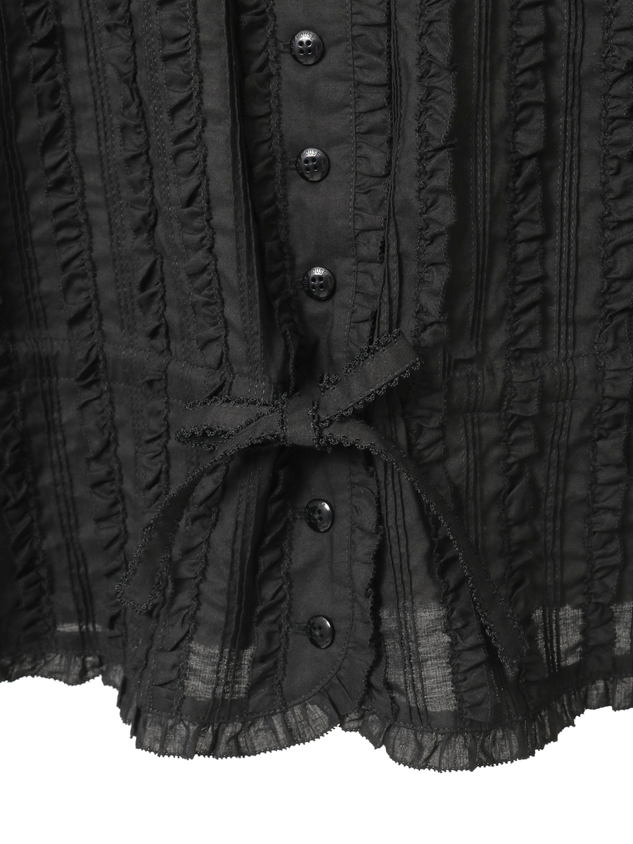 フリル使いローンブラウス 詳細画像 ブルーグレー 7