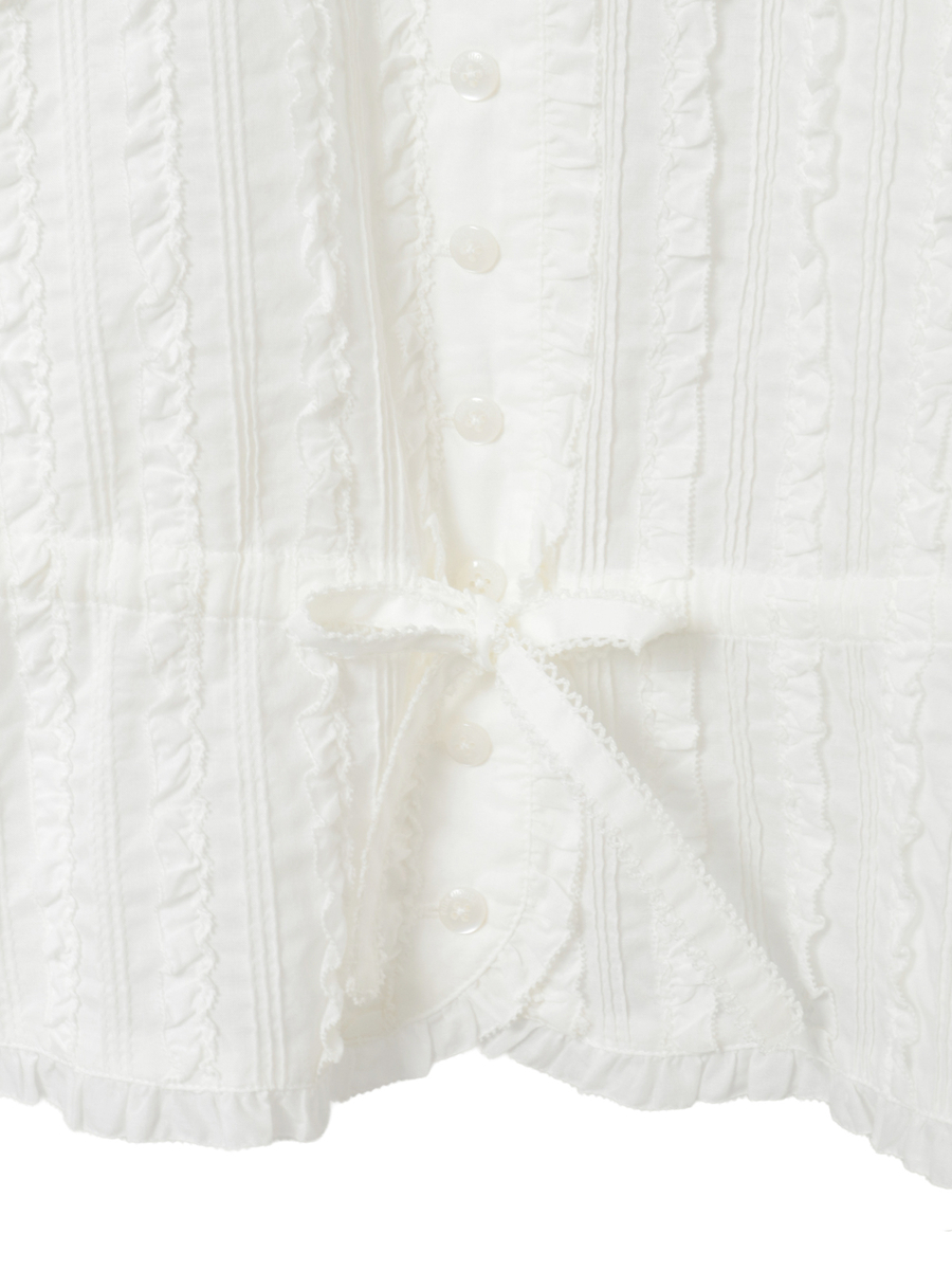 フリル使いローンブラウス 詳細画像 ブルーグレー 8