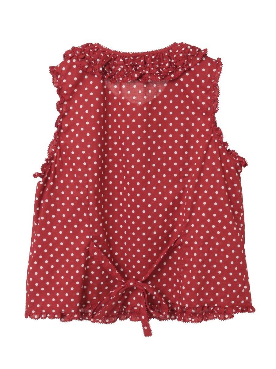 フリル使いノースリーブブラウス 詳細画像 ネイビー&times;シロ 2