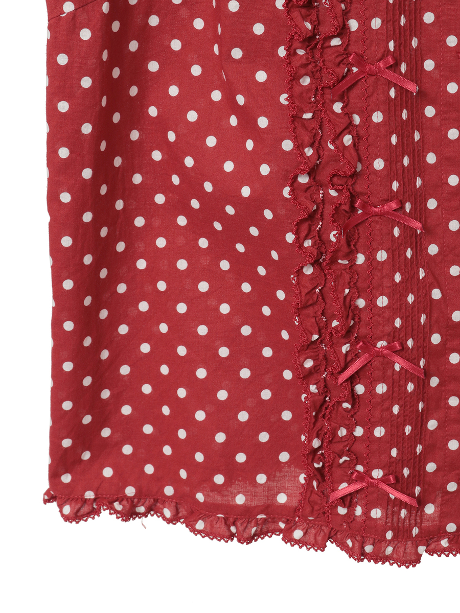 フリル使いノースリーブブラウス 詳細画像 ネイビー&times;シロ 5