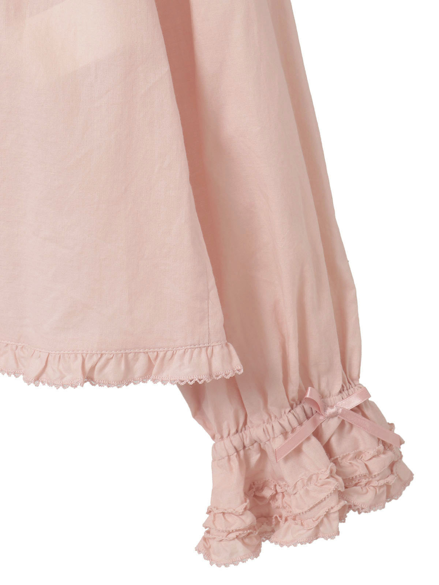 フリル使いローンフードブラウス 詳細画像 ピンク 5