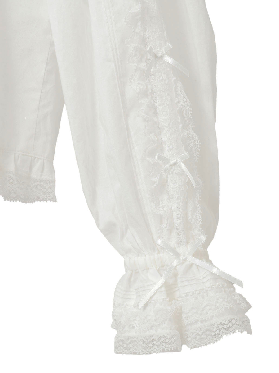 レース＆リボン使いローンブラウス 詳細画像 アカ 10