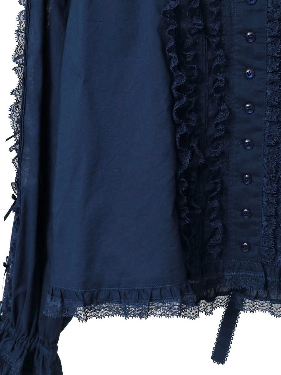 レース＆リボン使いローンブラウス 詳細画像 アカ 13