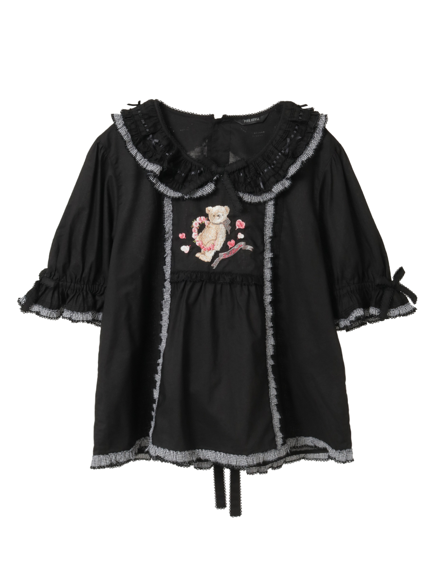 テディローズ刺繍使いブラウス 詳細画像 クロ 1