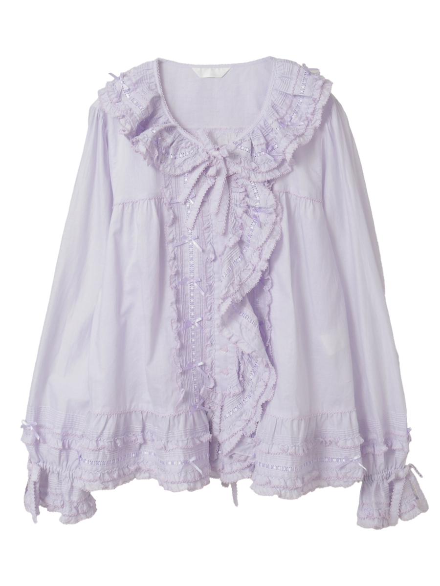 ミニリボンいっぱいローンオーバーブラウス 詳細画像 ピンク 1