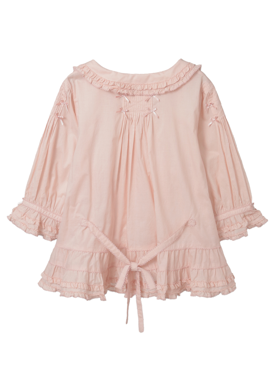 襟付きローンブラウス 詳細画像 ペールピンク 2