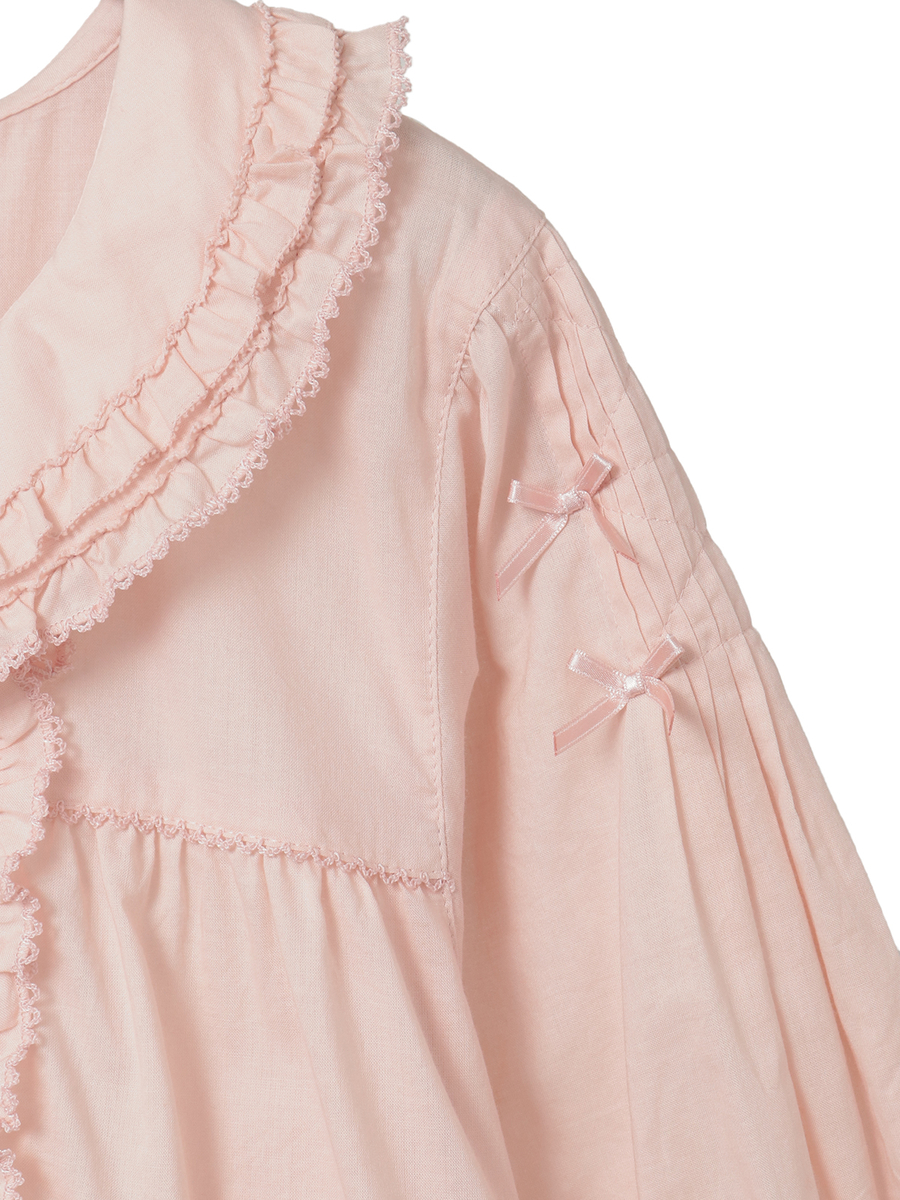 襟付きローンブラウス 詳細画像 ペールピンク 5