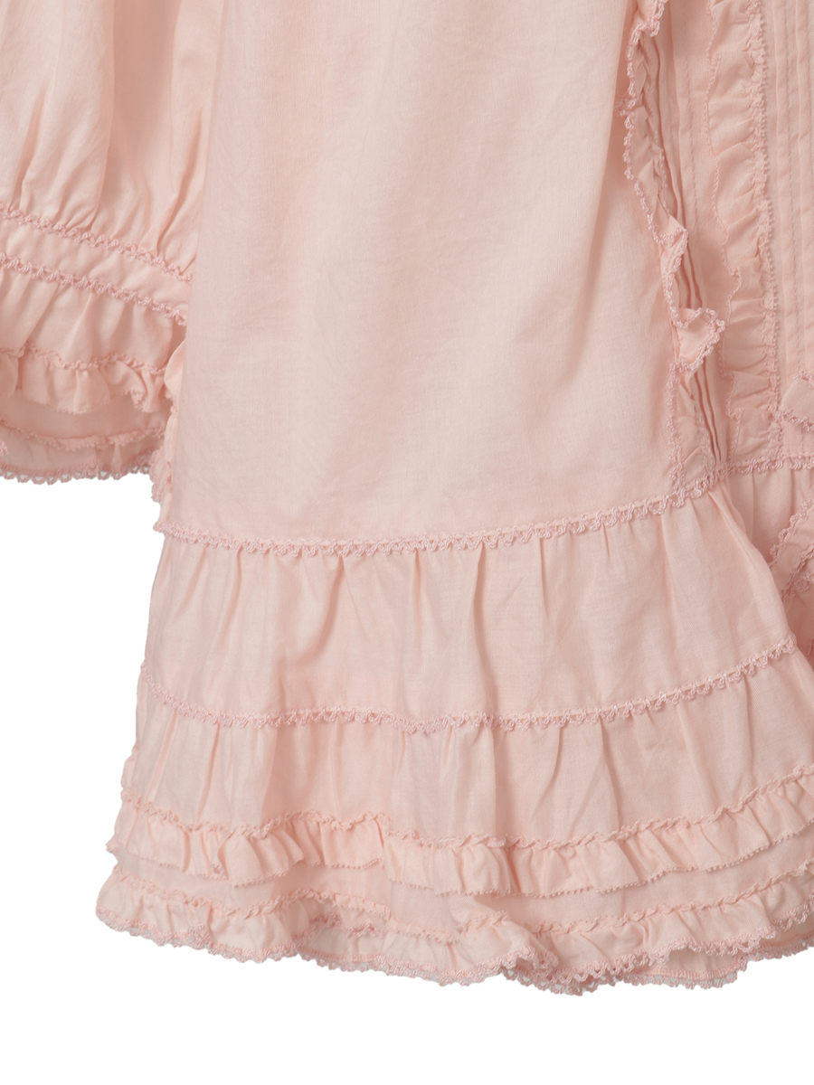 襟付きローンブラウス 詳細画像 ペールピンク 7