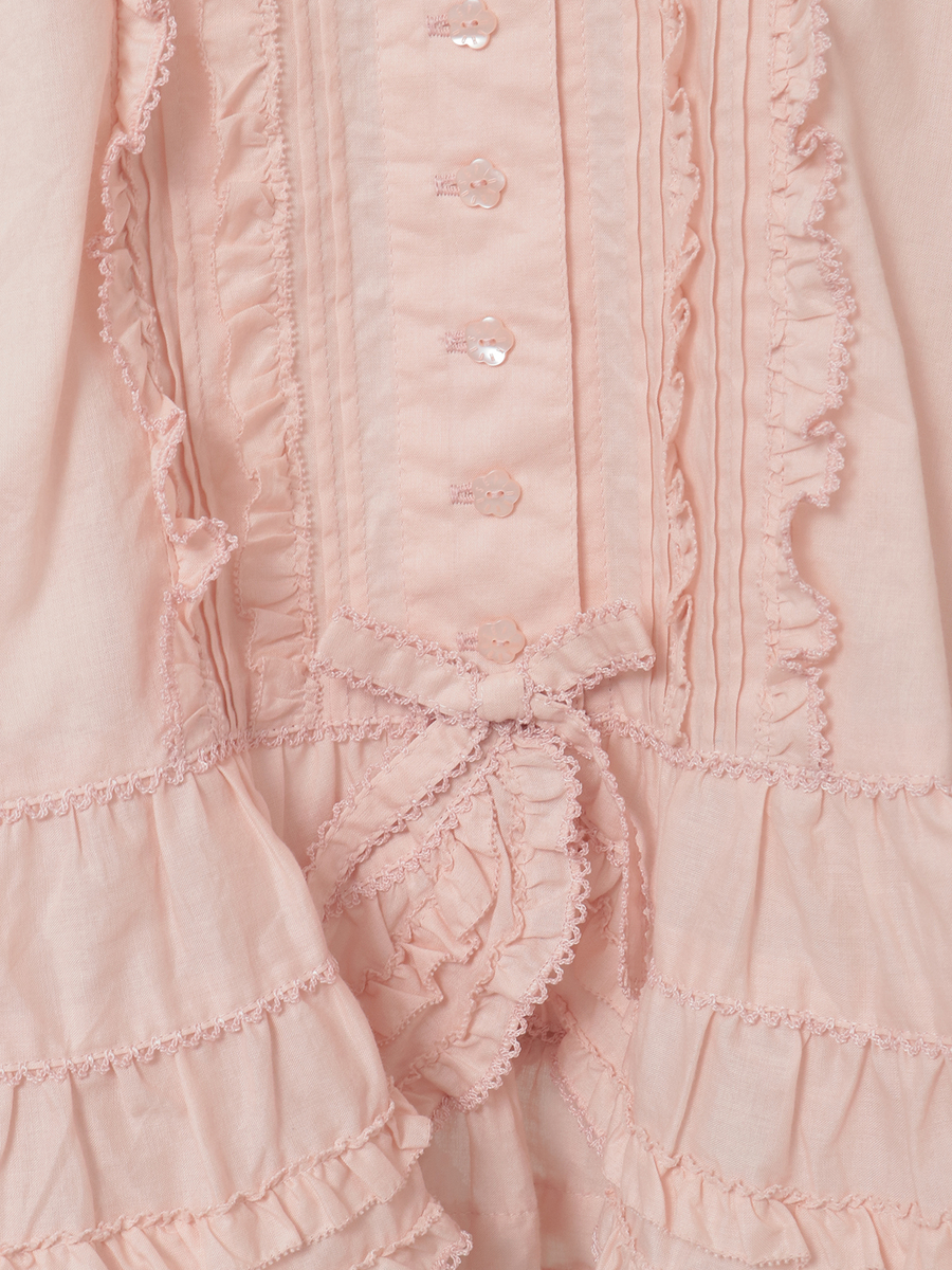 襟付きローンブラウス 詳細画像 ペールピンク 8