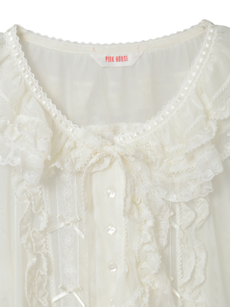 ソフトチュールブラウス 詳細画像 アクアマリン 10