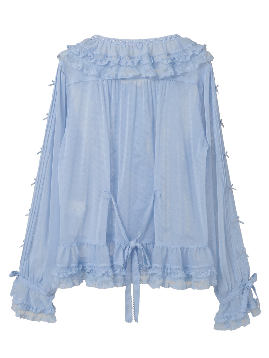 ソフトチュールブラウス 詳細画像 アクアマリン 2