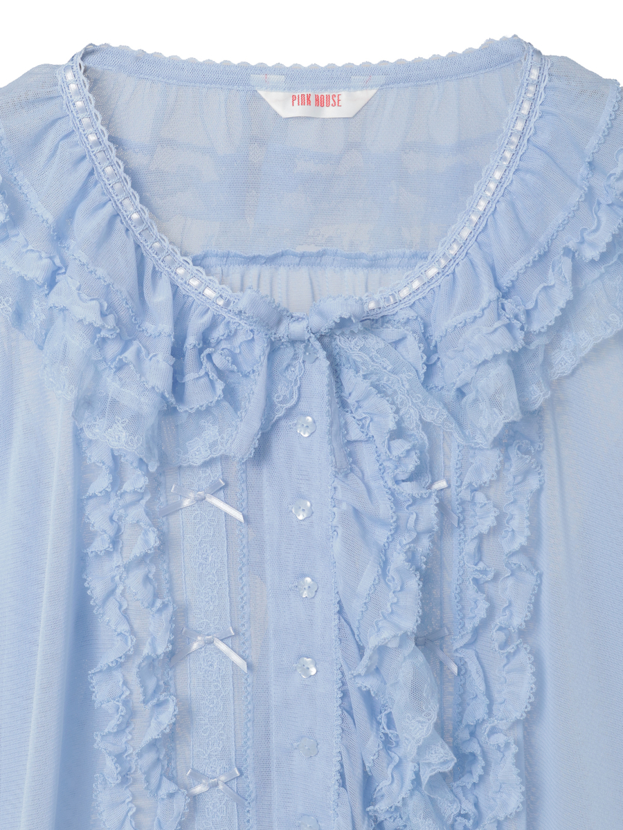 ソフトチュールブラウス 詳細画像 アクアマリン 3