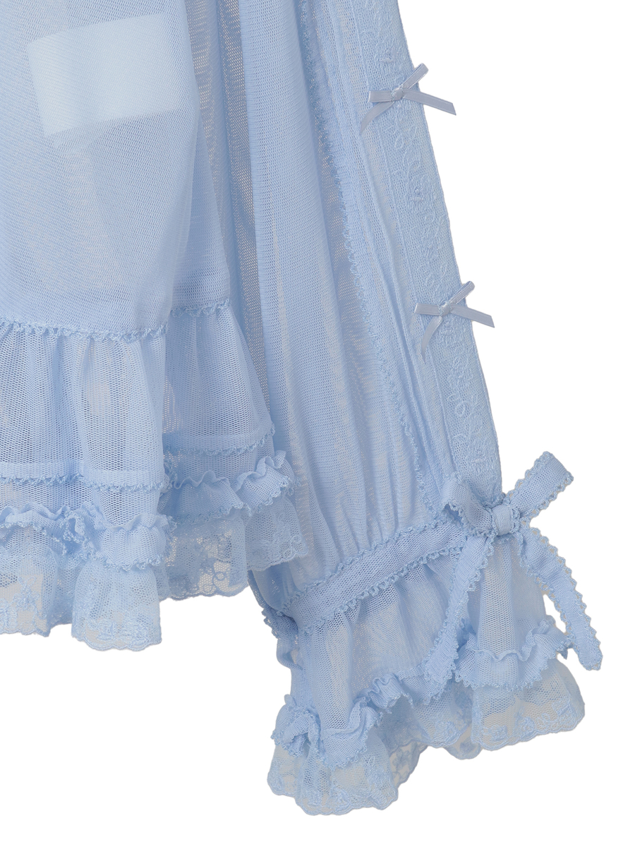 ソフトチュールブラウス 詳細画像 アクアマリン 4