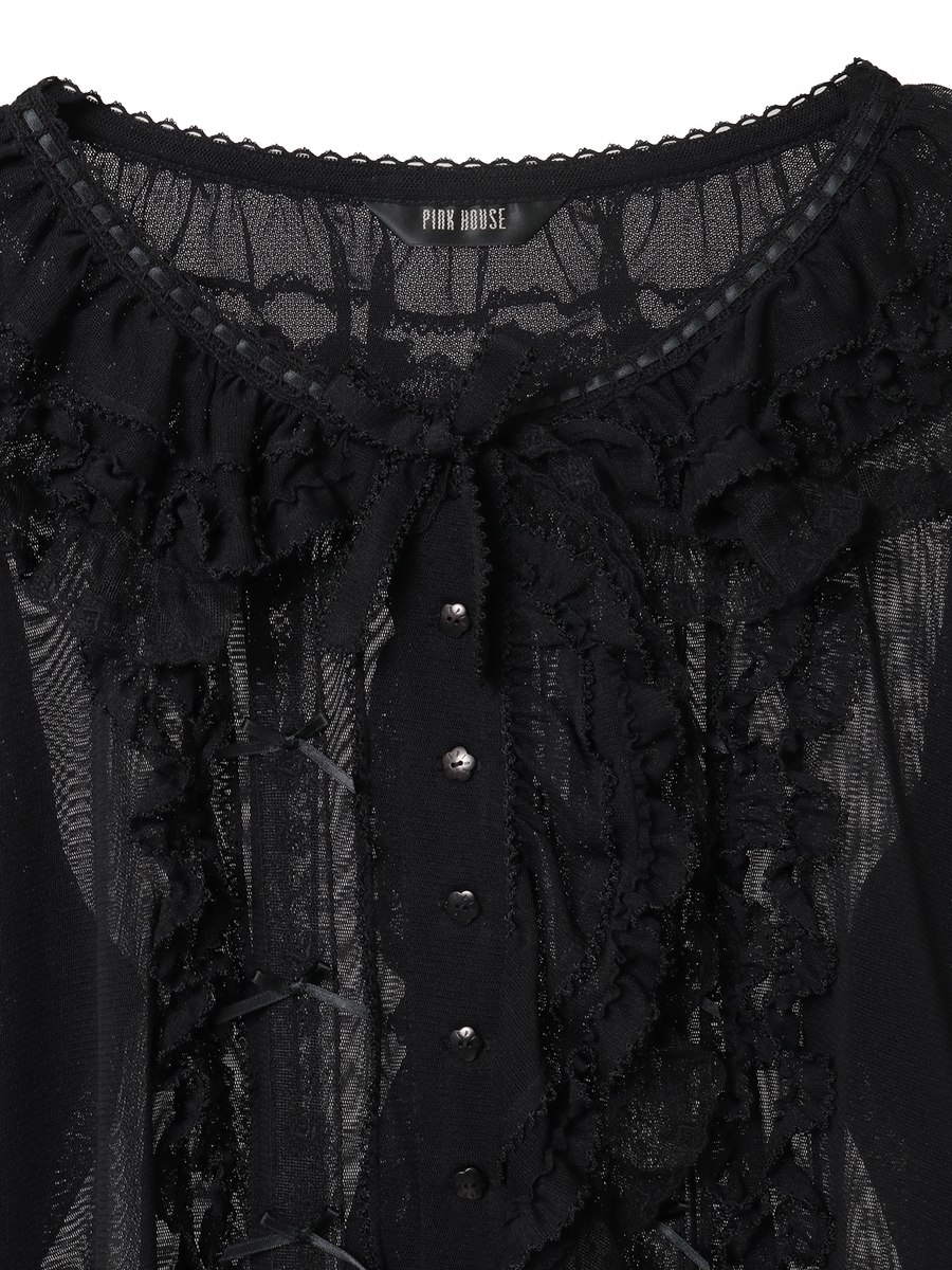 ソフトチュールブラウス 詳細画像 アクアマリン 7