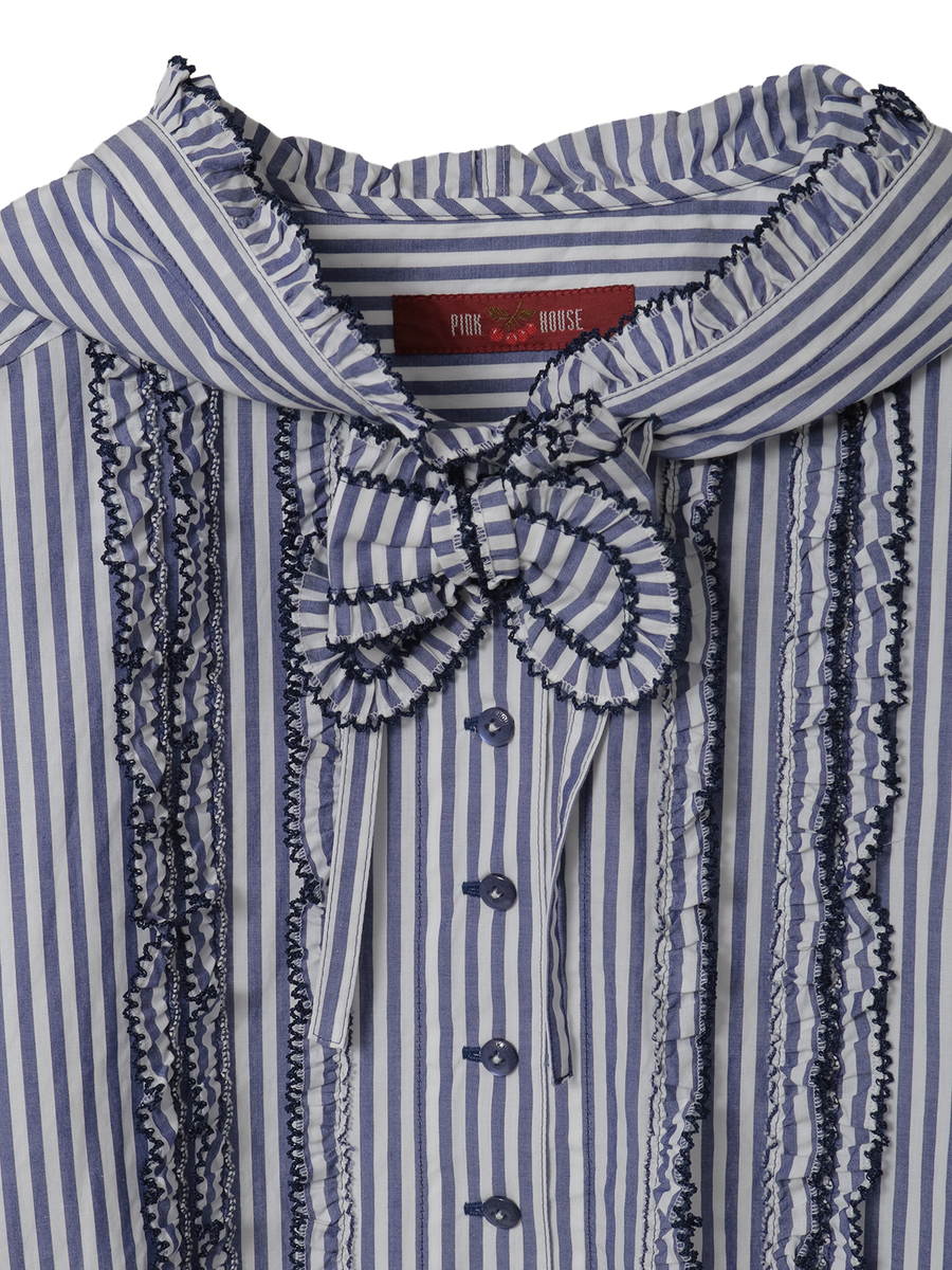 ストライプフードブラウス 詳細画像 アカ 9